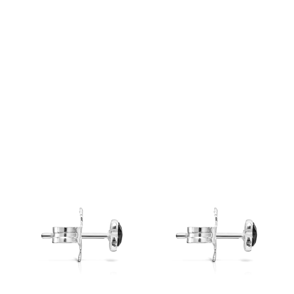 Mini Onix Earrings in Silver with Onyx 0,4cm |