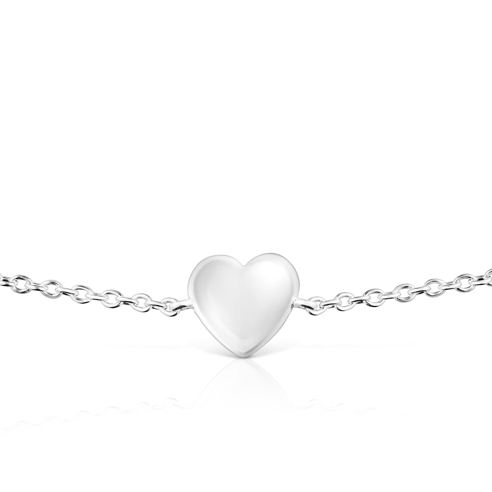 Silver heart motif Chain Bracelet Garden of Love |