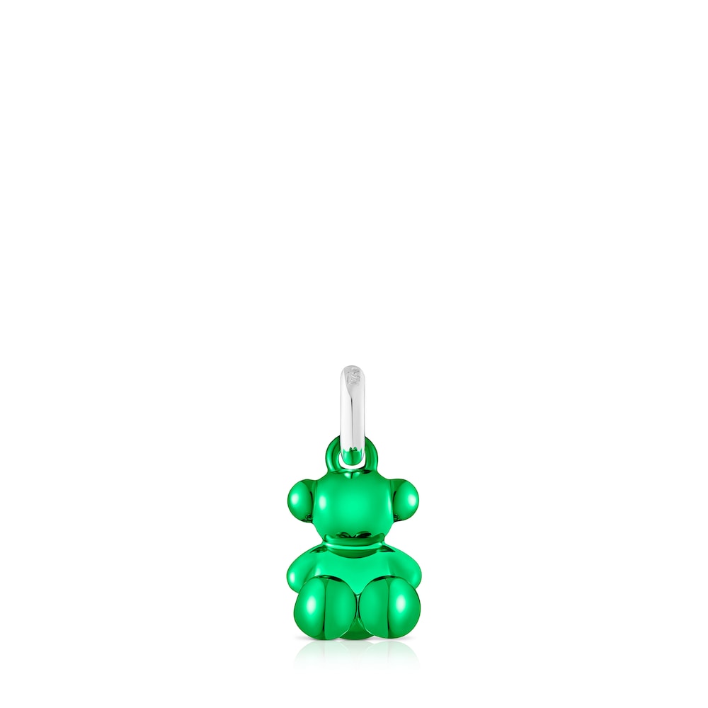 Small Bold Bear green steel bear Pendant |