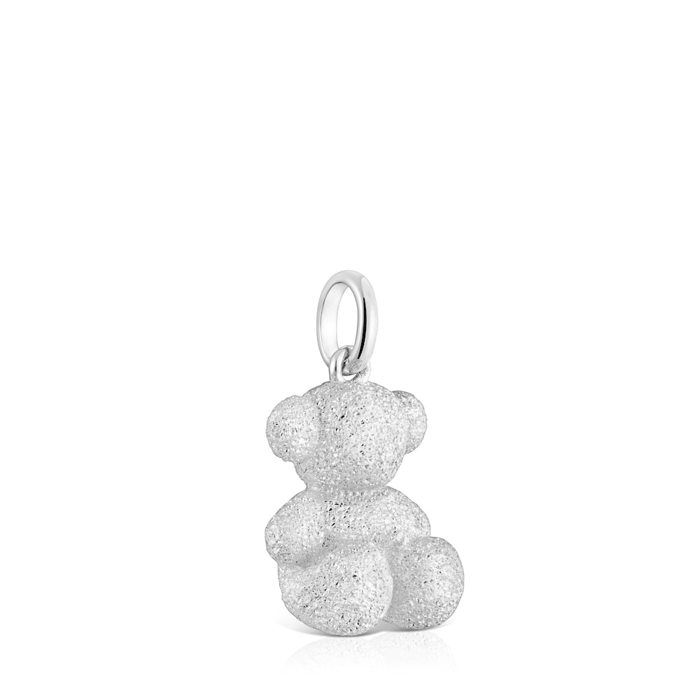 Medium diamond silver Bear pendant Bold Bear |