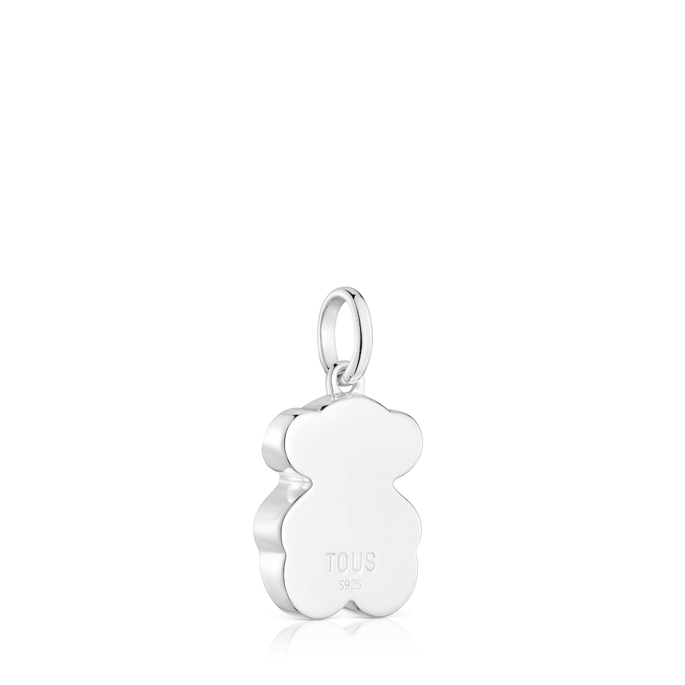 Small silver Pendant with mother-of-pearl bear charm Icon Color