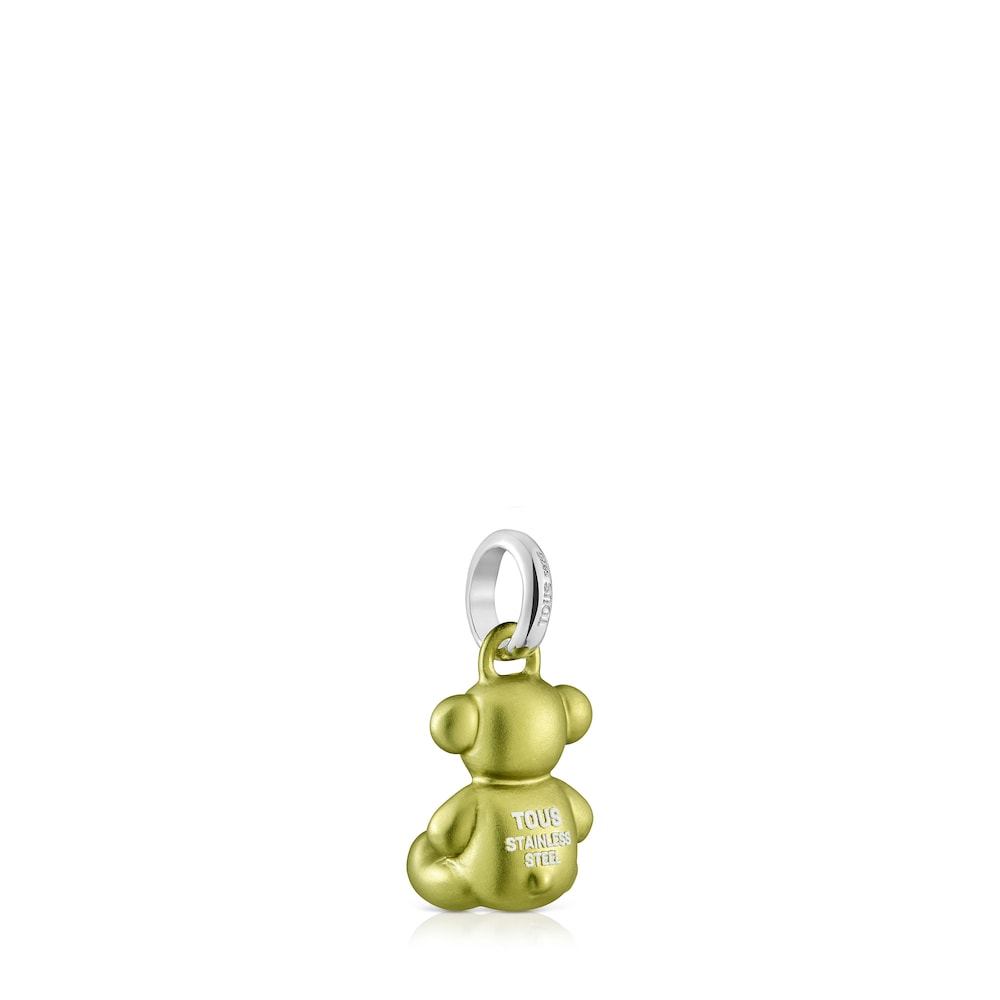 Small lime-green-colored steel bear Pendant Bold Bear |