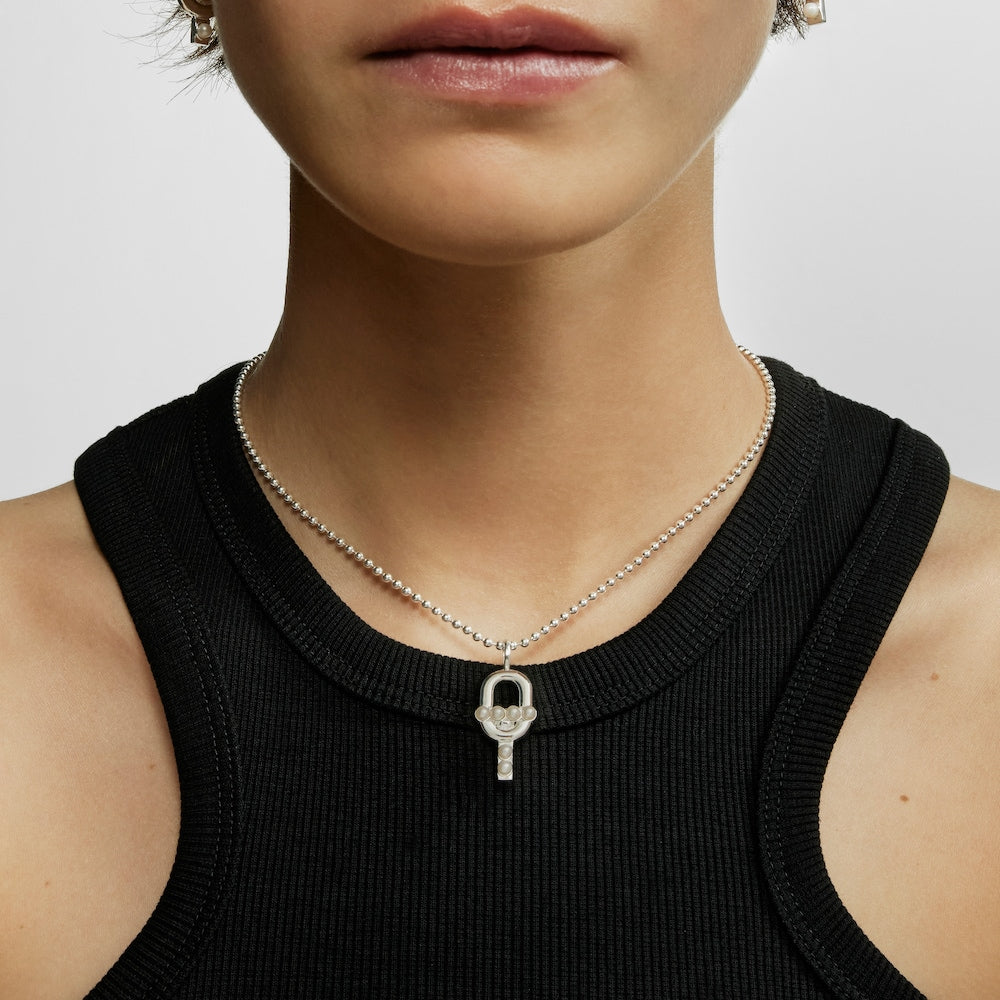 Silver Pendant with cultured pearls MANIFESTO