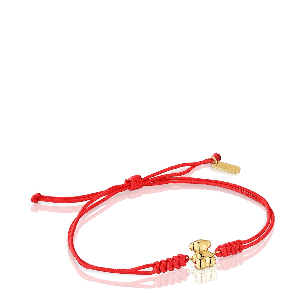 Red nylon and gold bear Bracelet Bold Bear |