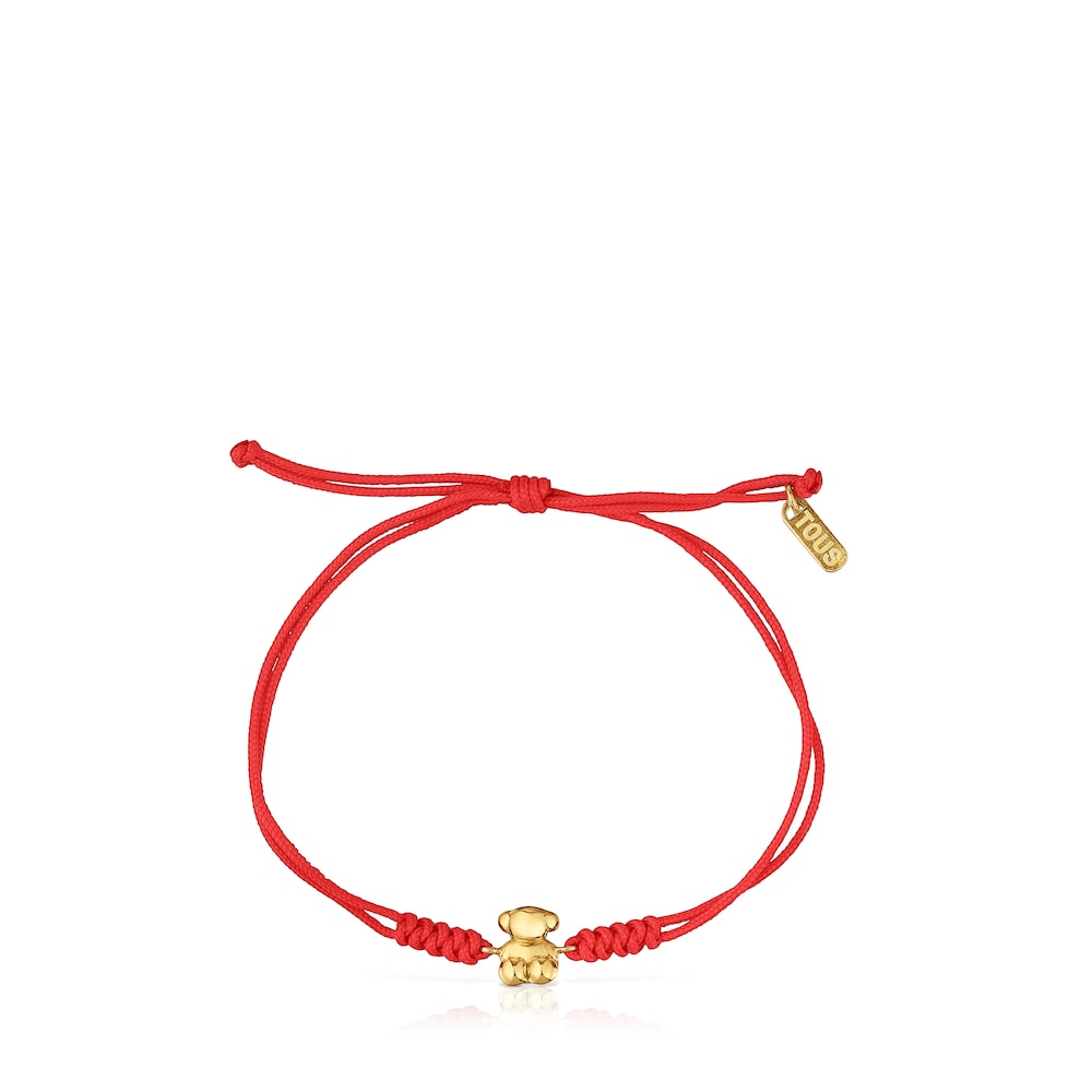 Red nylon and gold bear Bracelet Bold Bear |