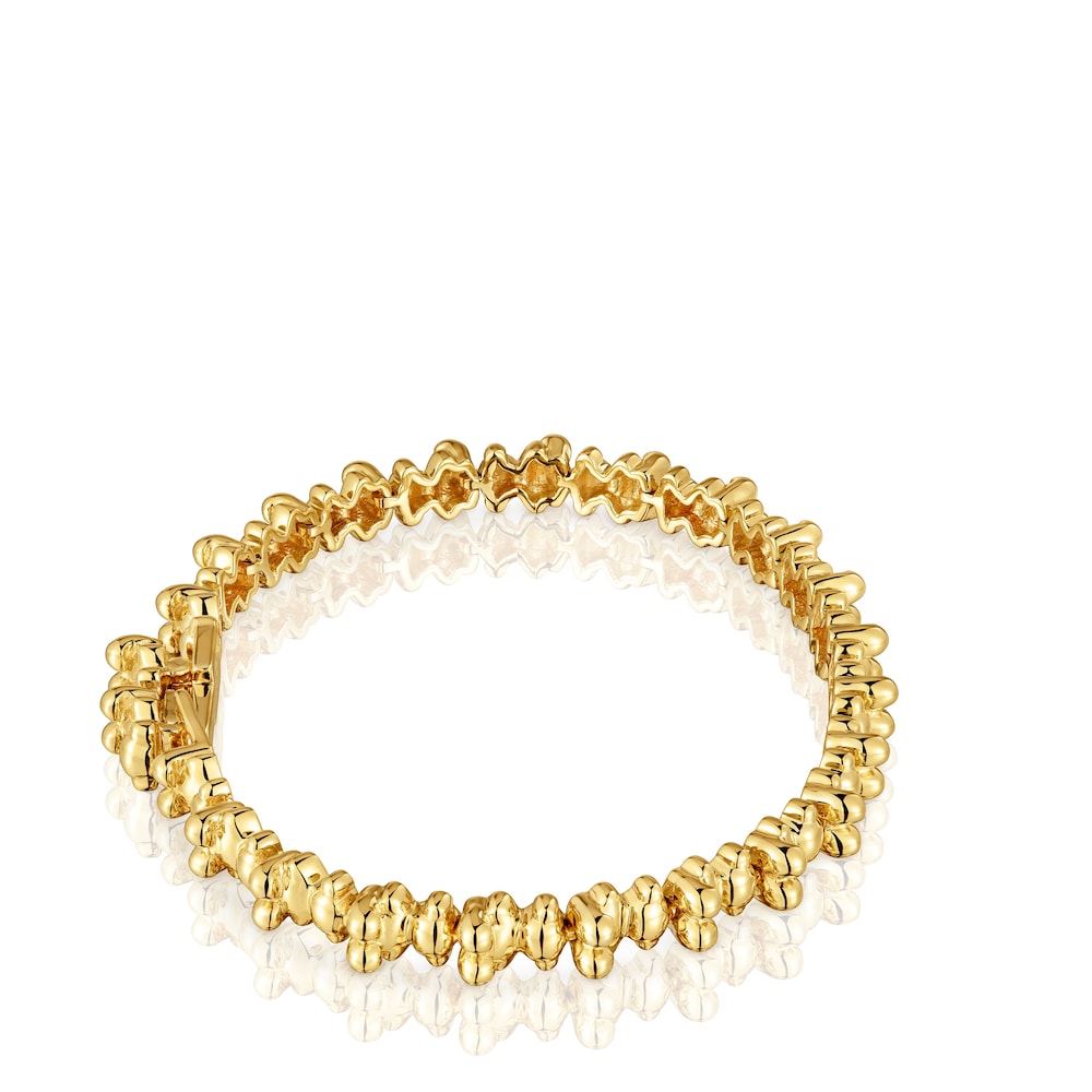 18 kt gold plating over silver chain Bracelet with bear motifs Bold Bear