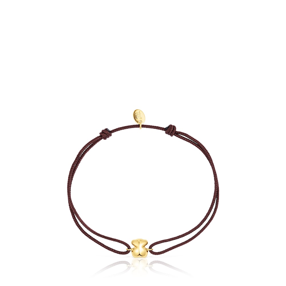 Gold and brown cord Bear bracelet Balloon |