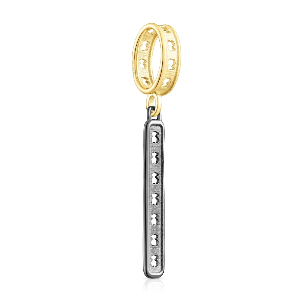 Two-tone Bear Row pendant with bear silhouettes