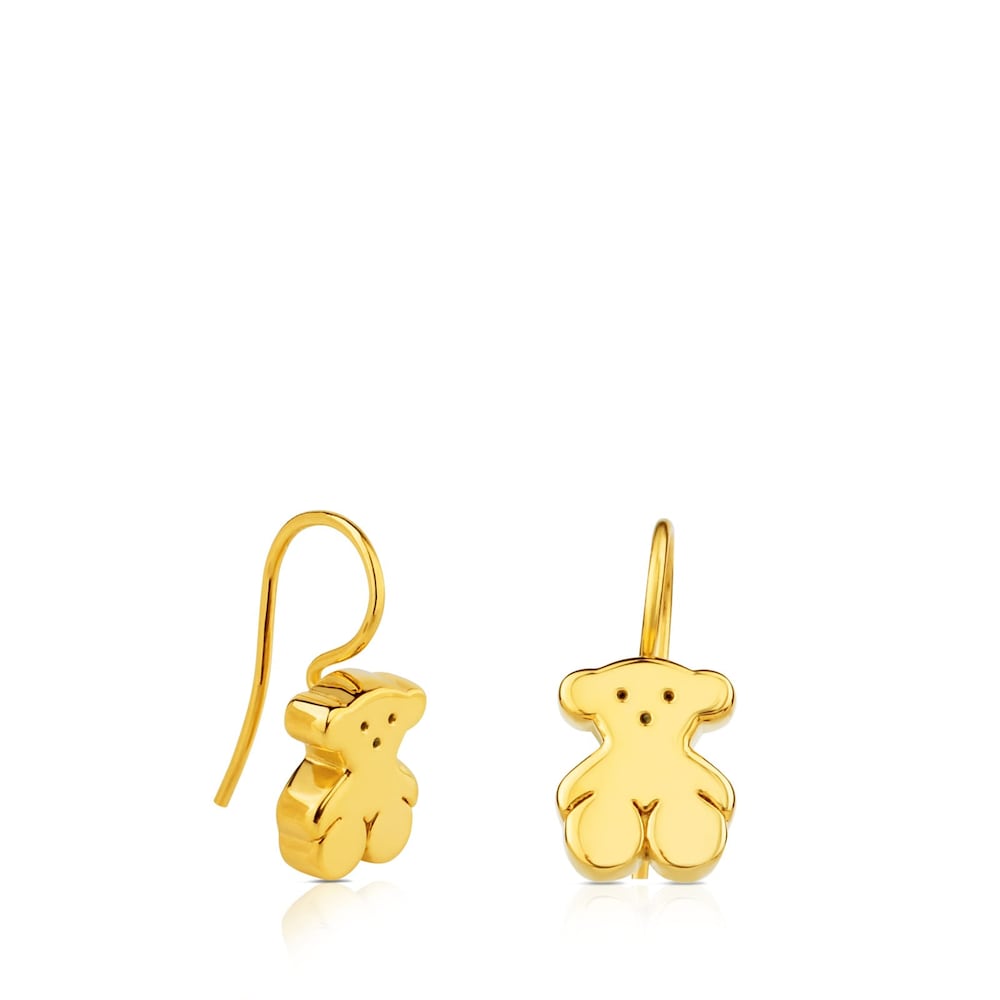 Gold Sweet Dolls Earrings with Bear motif Hook back