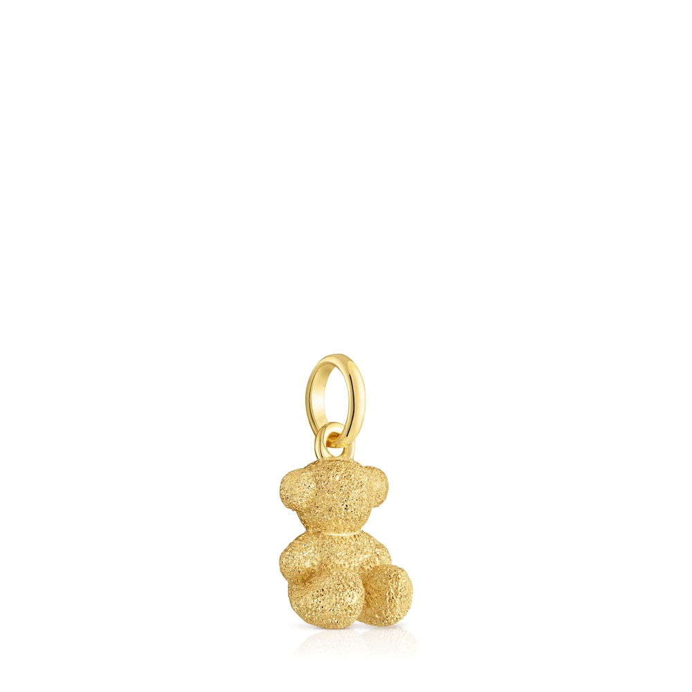 Bear pendant with 18kt gold plating over diamond silver Bold Bear