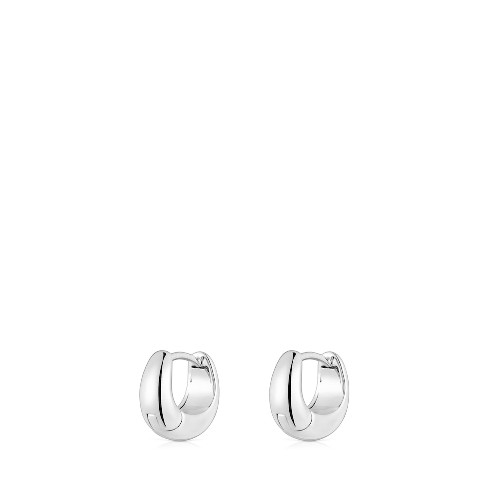 Short, thick silver Hoop earrings Basics |