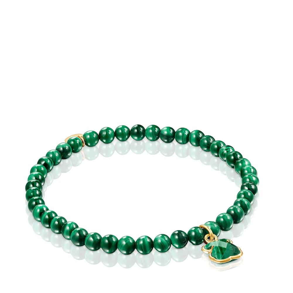 Silver Vermeil and Malachite Icon Color Bracelet |
