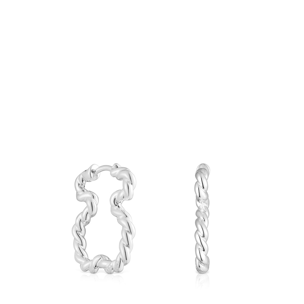 Twisted Earrings with bear silhouette |