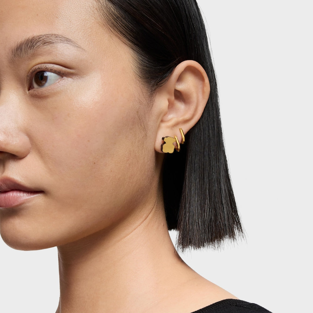 Gold bear Earrings with onyx 1950 |