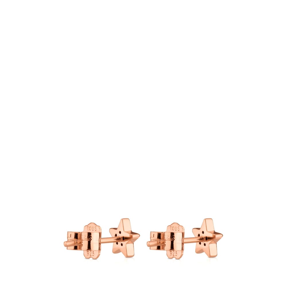 Rose Vermeil Silver Motif Earrings with Spinels and Star motif |