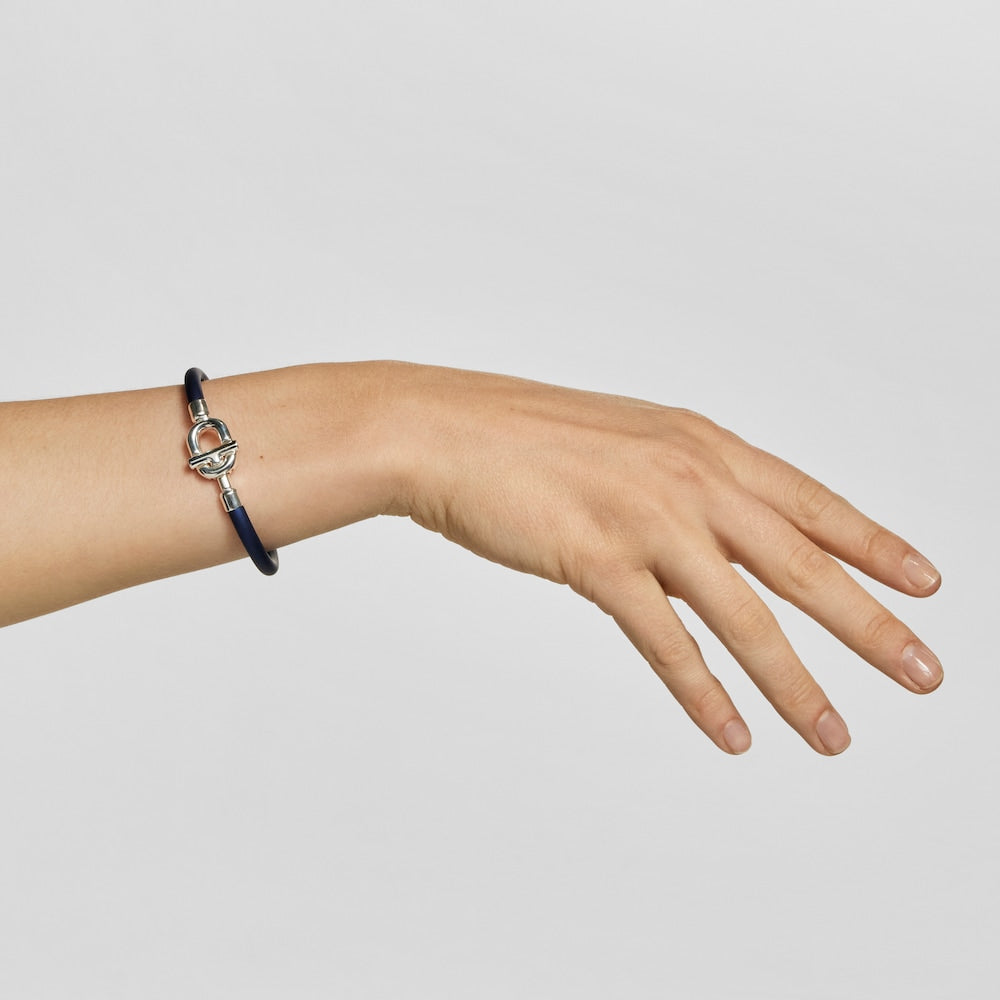MANIFESTO Bracelet in silver with nylon |
