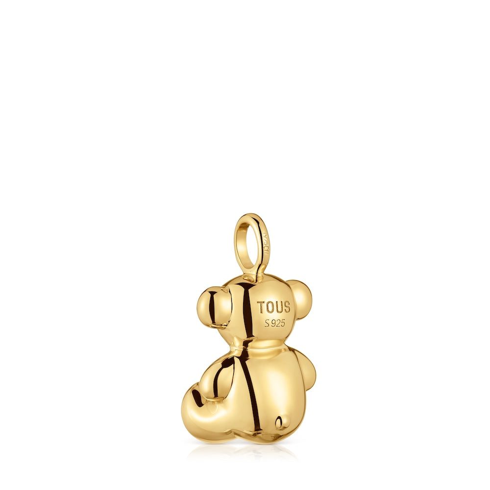 Medium bear Pendant, with 18 kt gold plating over silver and amethyst Bold Bear |