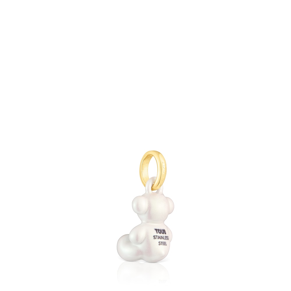 Small Bold Bear white steel bear Pendant