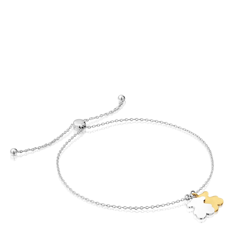 Sweet Dolls two-tone chain bear Bracelet |