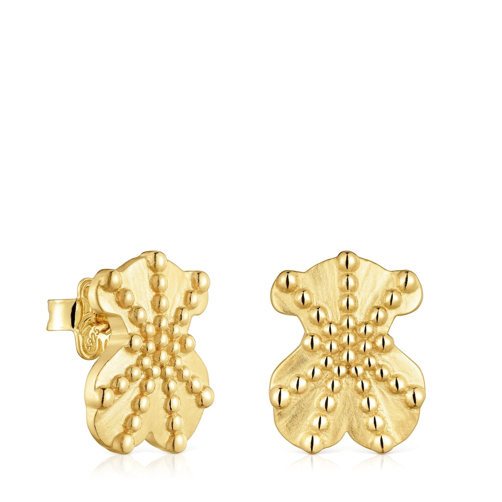 Small bear Earrings with 18kt gold plating over silver TOUS Grain |