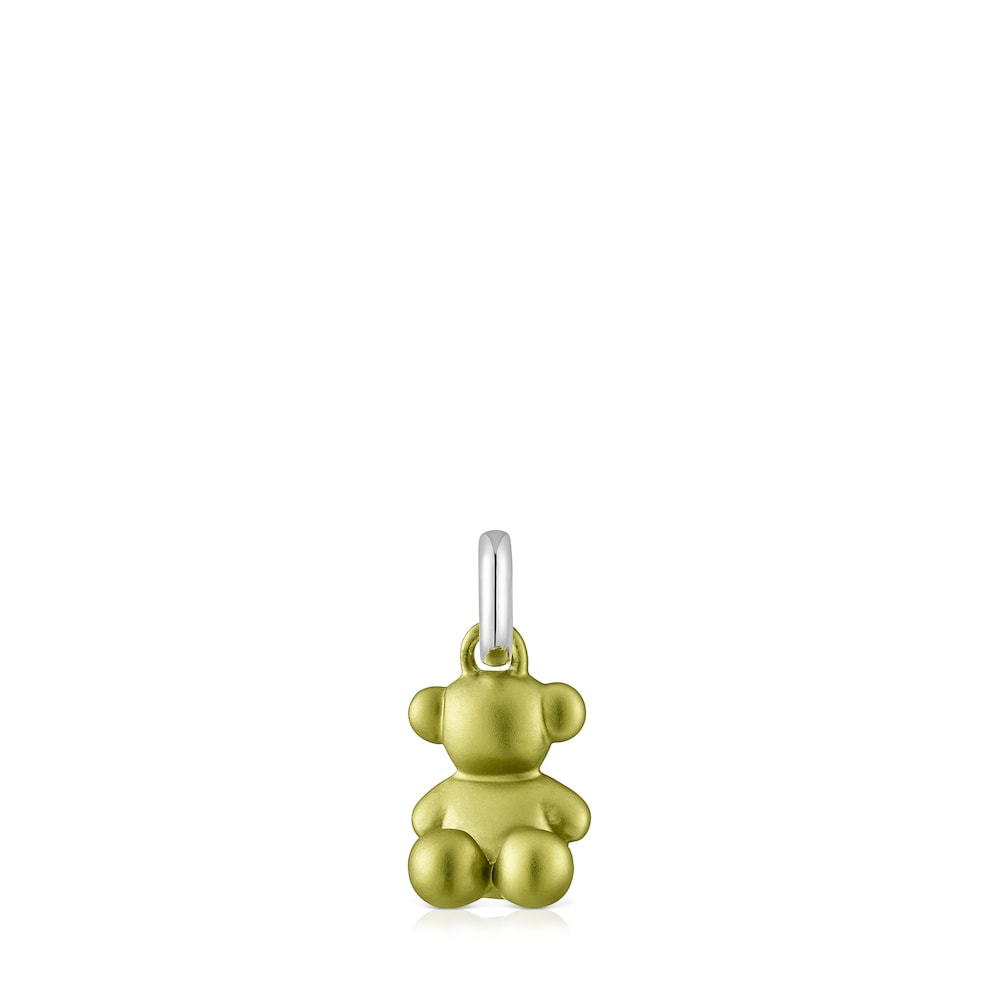 Small lime-green-colored steel bear Pendant Bold Bear |