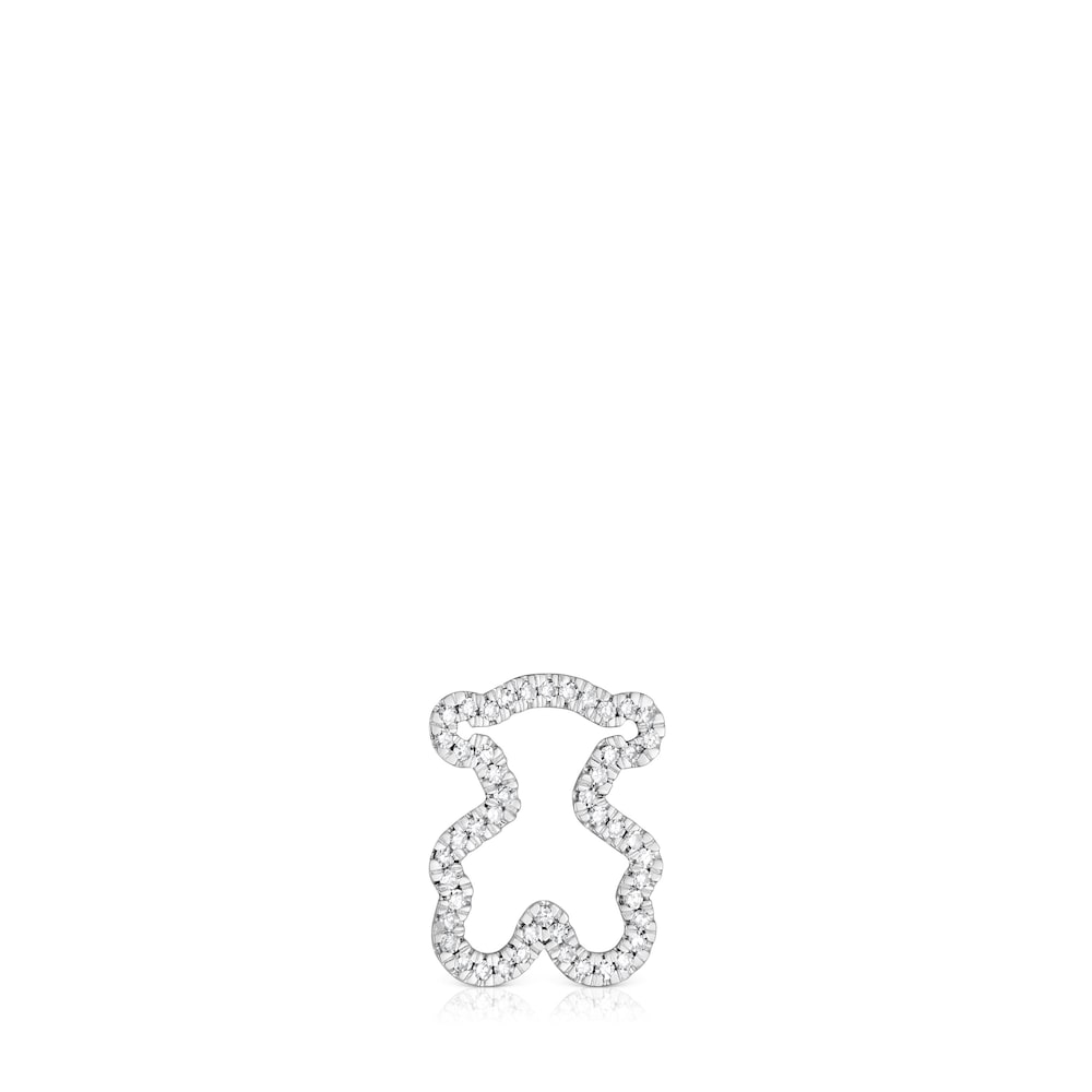 14 mm white gold bear pendant with diamonds Icon Gems