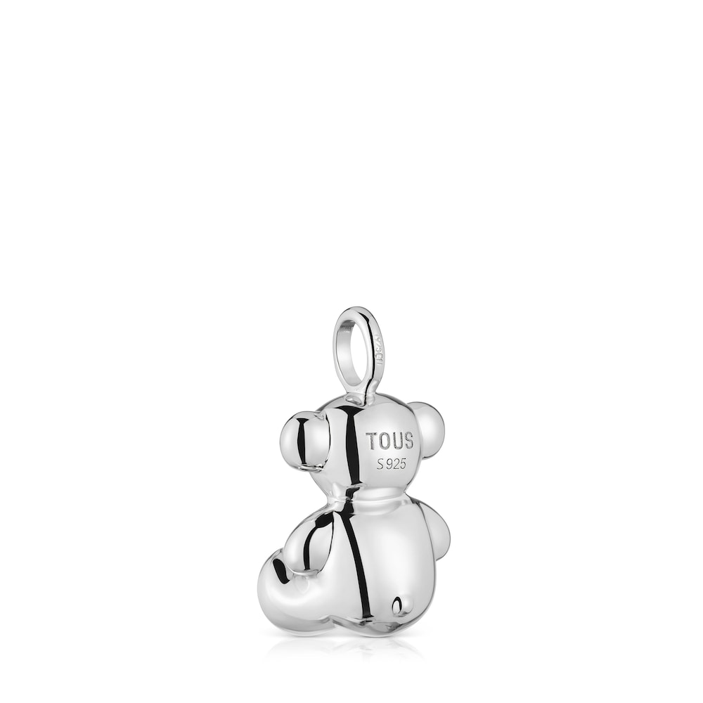 Medium silver bear Pendant with onyx Bold Bear |