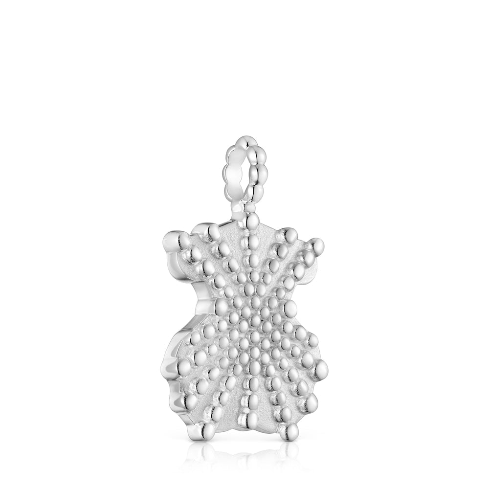 Medium silver bear Pendant Grain |