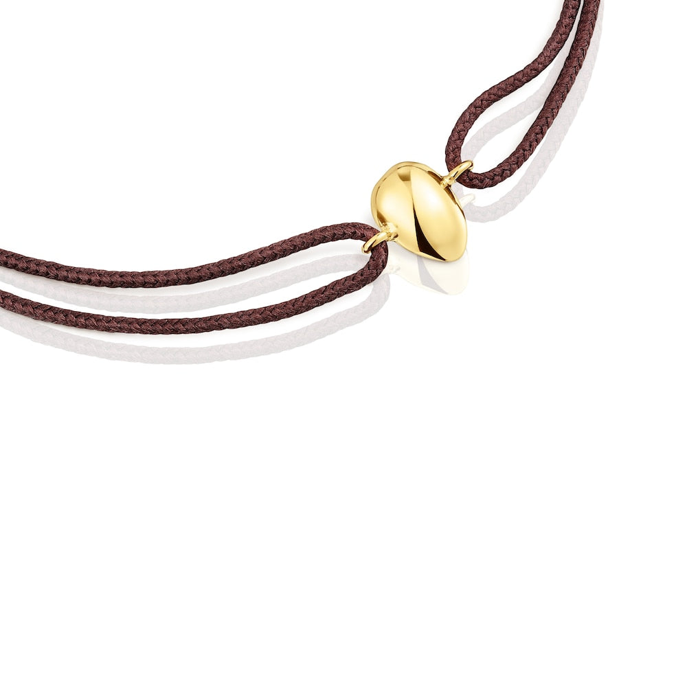 Gold and brown cord Teardrop bracelet Balloon