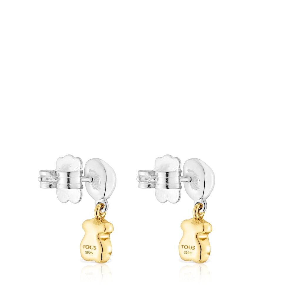 Short two-tone Joy Bits Earrings with bear |