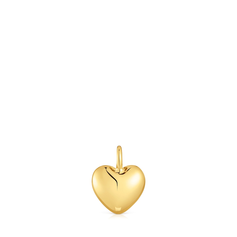 Half heart-shaped pendant in 18kt yellow gold. Pendant size 12mm