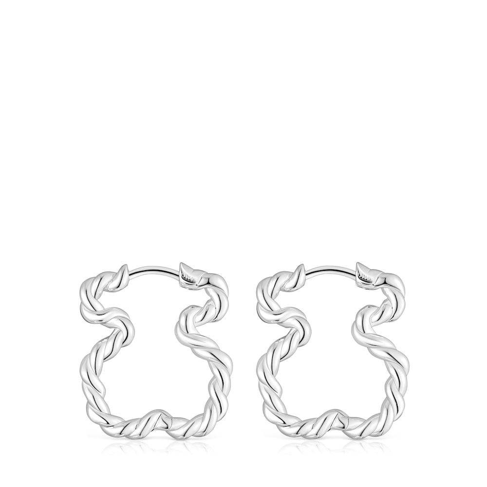 Twisted Earrings with bear silhouette |