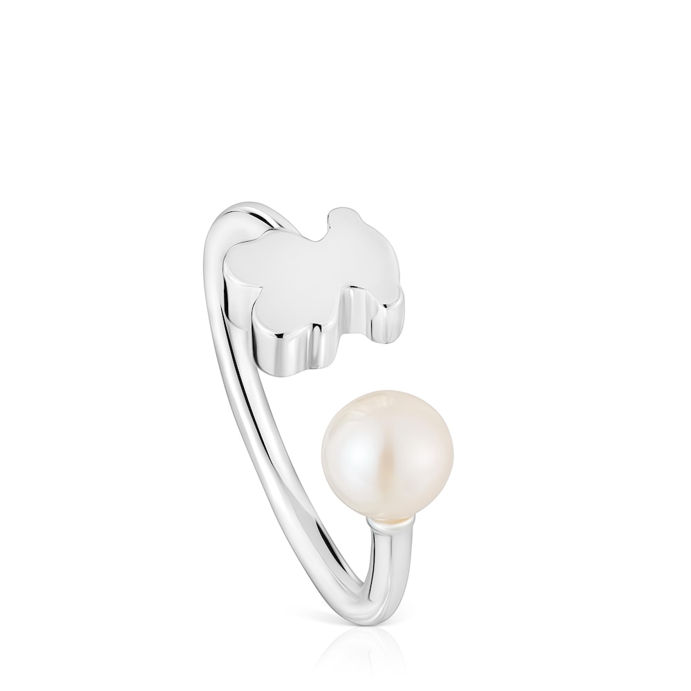 Silver Open ring with cultured pearl Sweet Dolls |