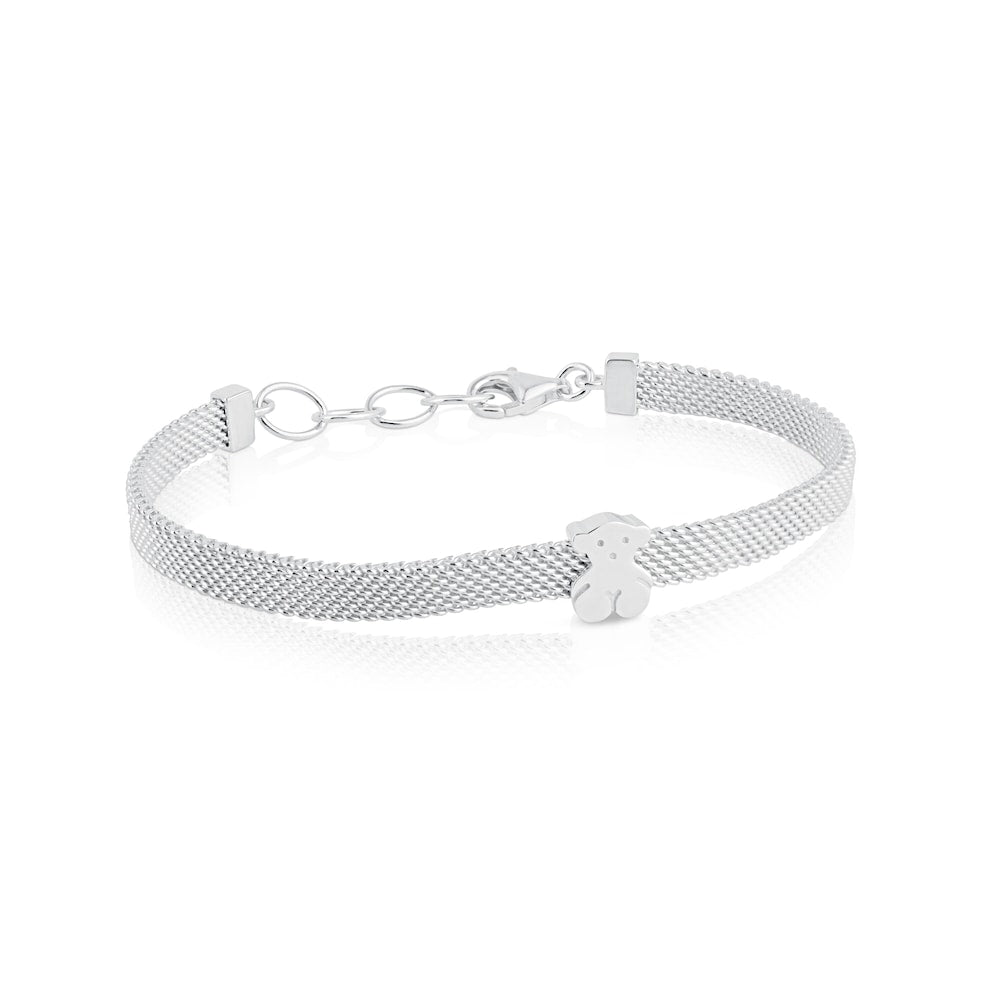Mesh Silver Bear Bracelet