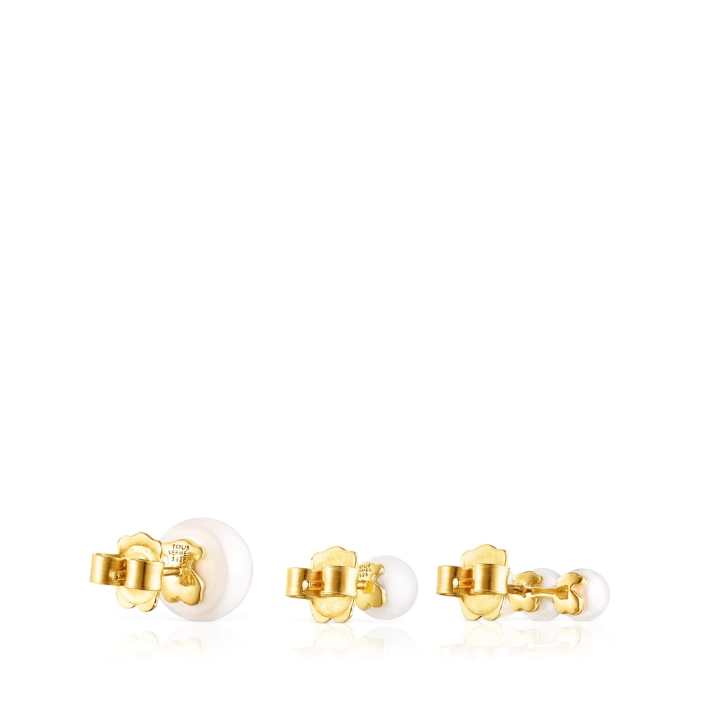Set of Gloss Earrings with Pearls |