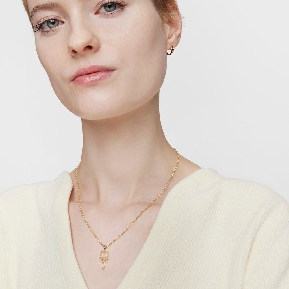 Medium gold silhouette Pendant with spinels MANIFESTO
