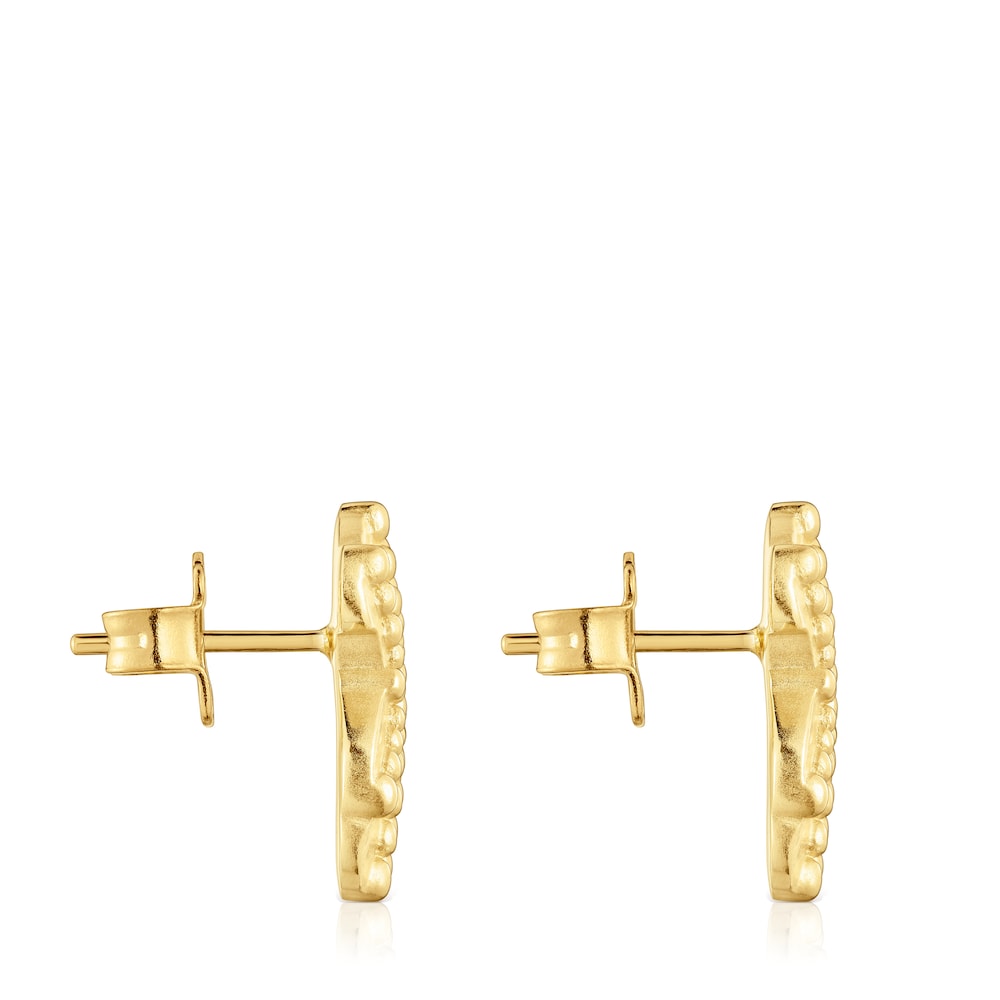 Small bear Earrings with 18kt gold plating over silver TOUS Grain |