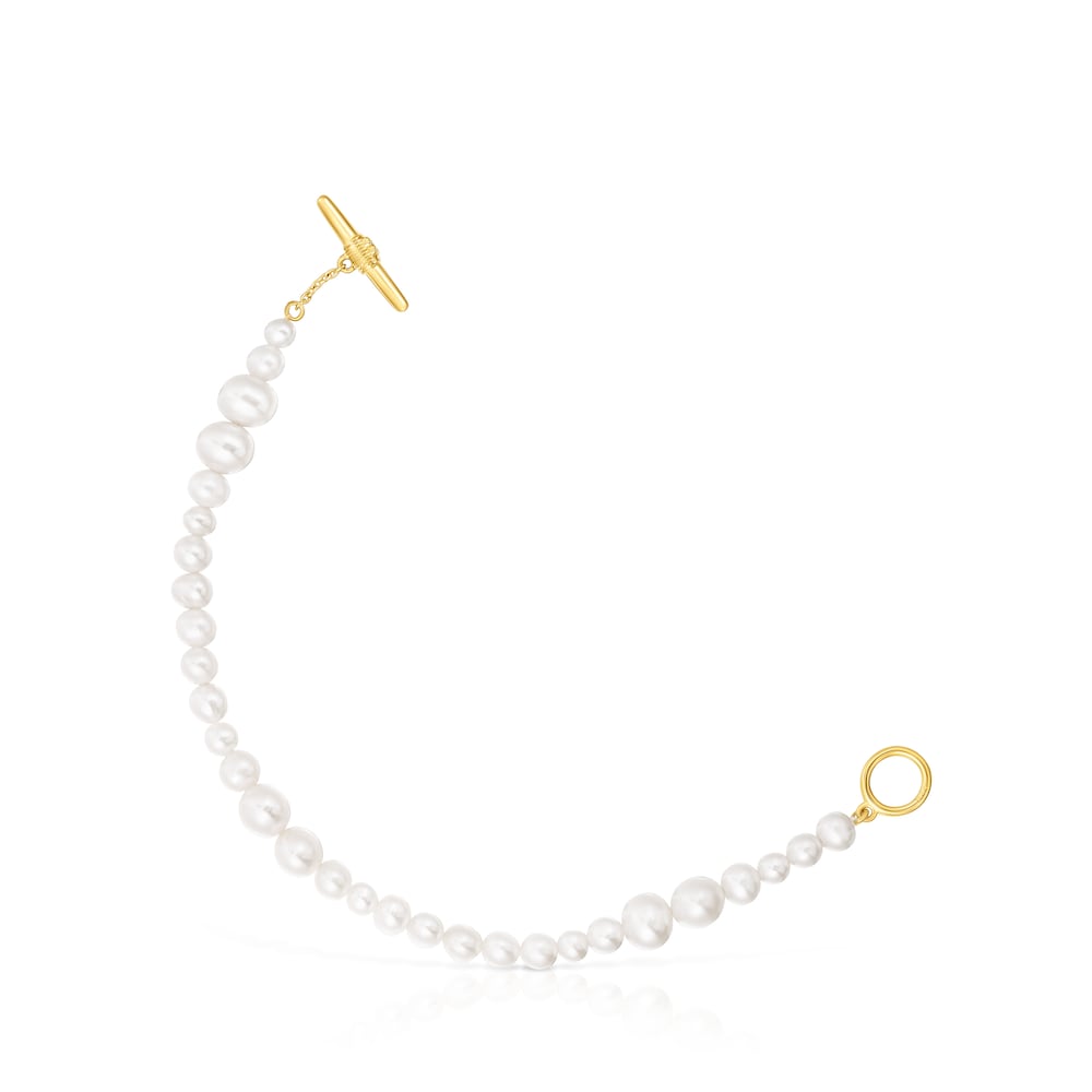 Cultured pearl Lure Bracelet with silver vermeil |