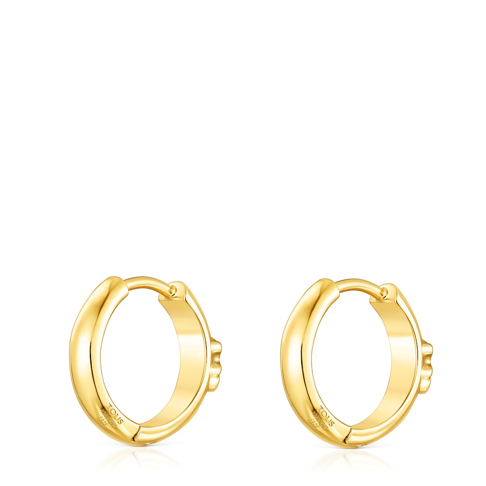 Silver vermeil Basics Hoop earrings with bear |