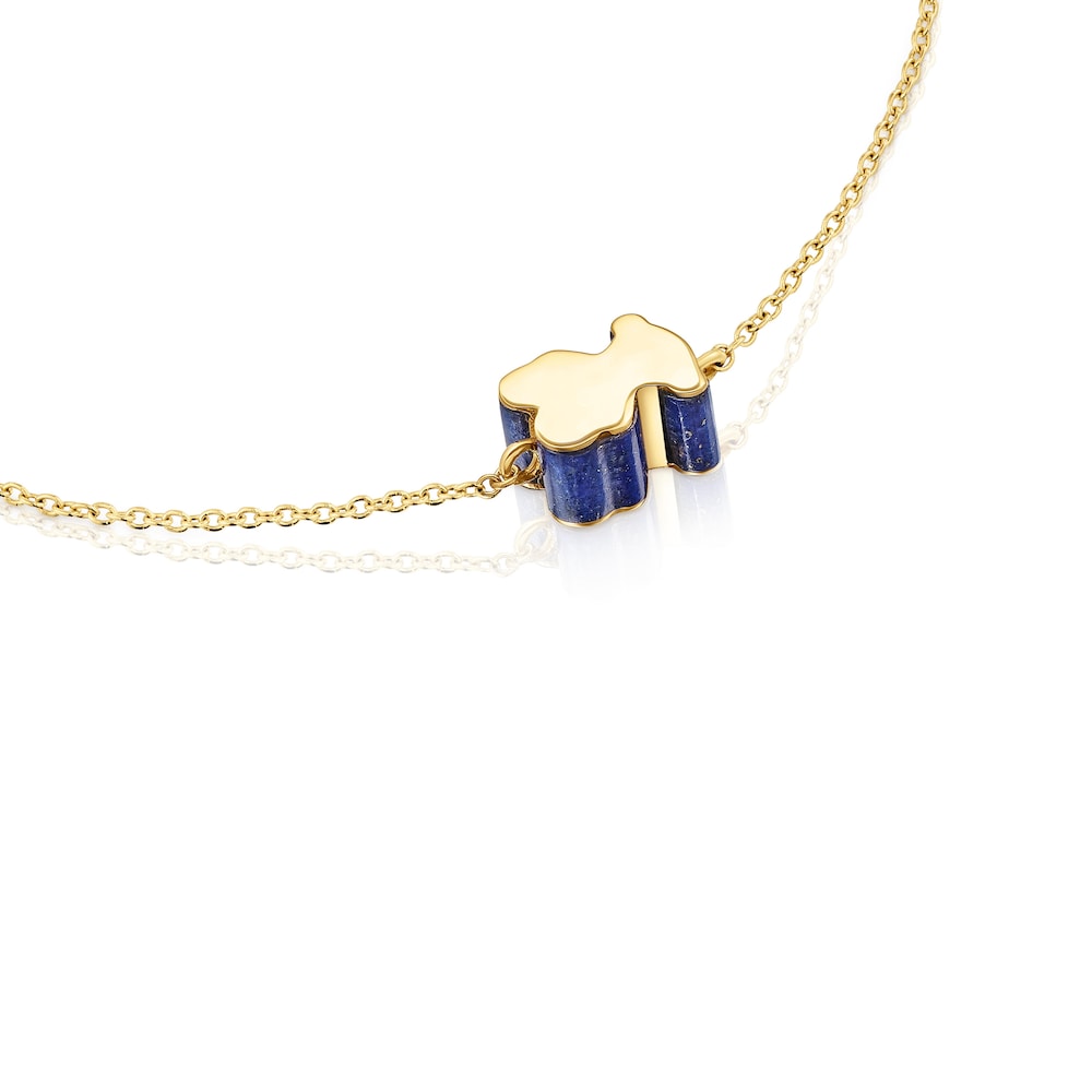 Gold bear motif Bracelet with lapis lazuli 1950