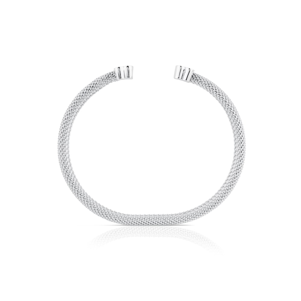 Mesh TOUS Silver Bangle Bear motif |