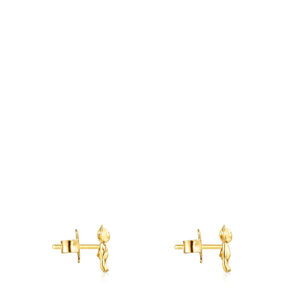 Silver Vermeil Teddy Bear Earrings