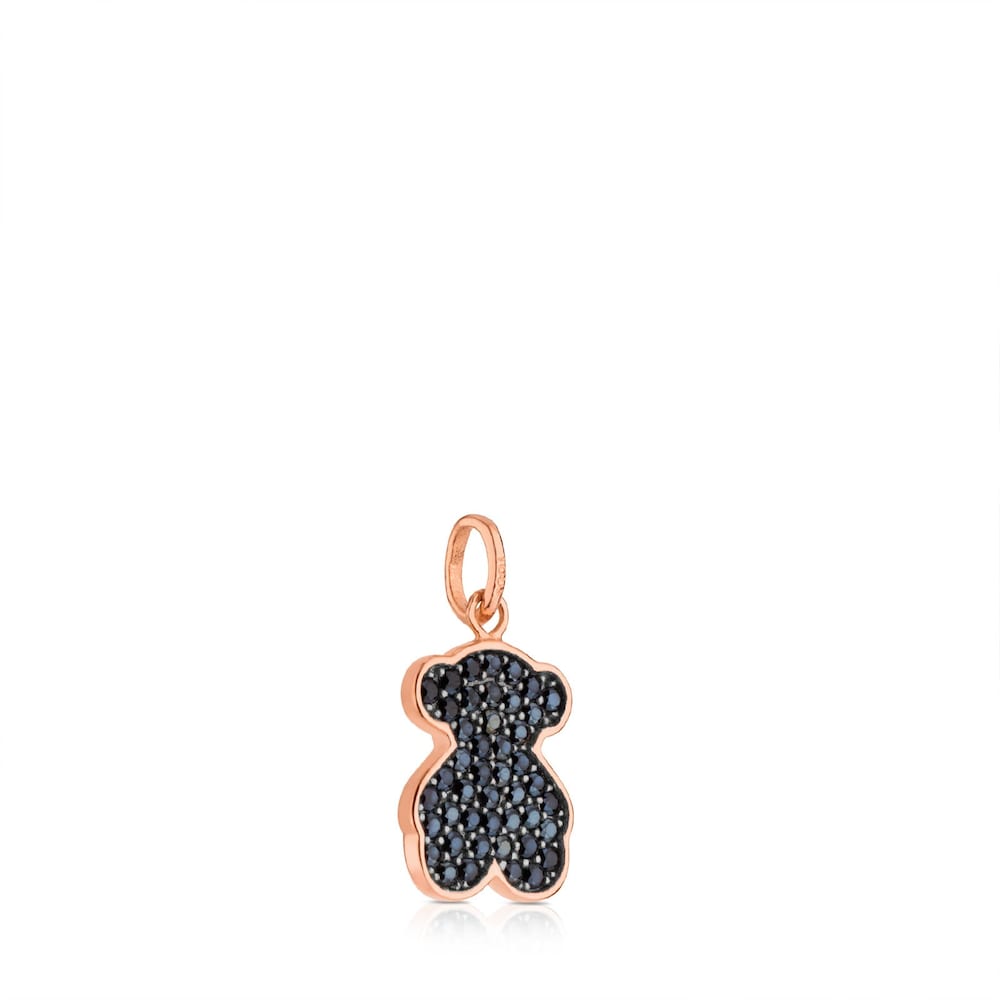 Rose Vermeil Silver Motif Pendant with Spinel and Bear motif |