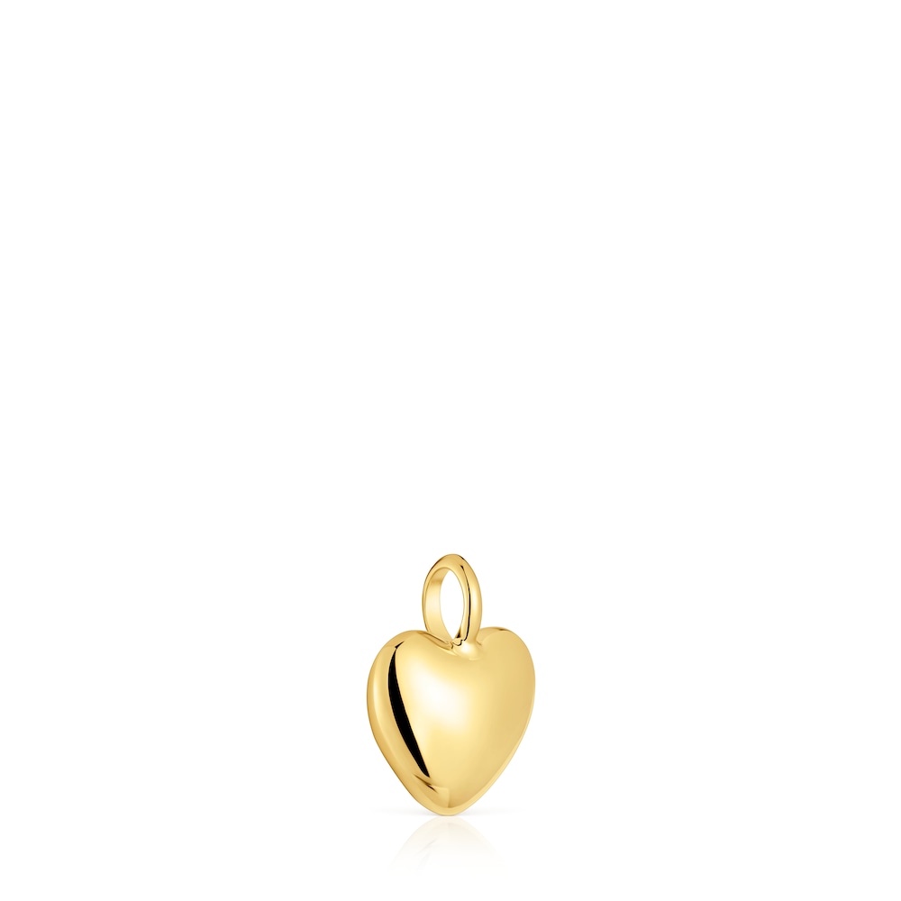 Half heart-shaped pendant in 18kt yellow gold. Pendant size 12mm
