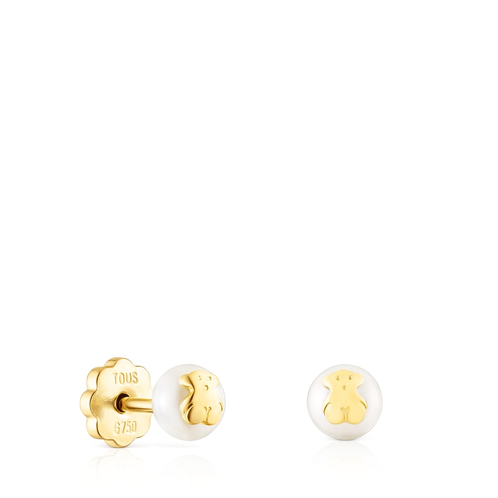 Gold Baby earrings with pearl |