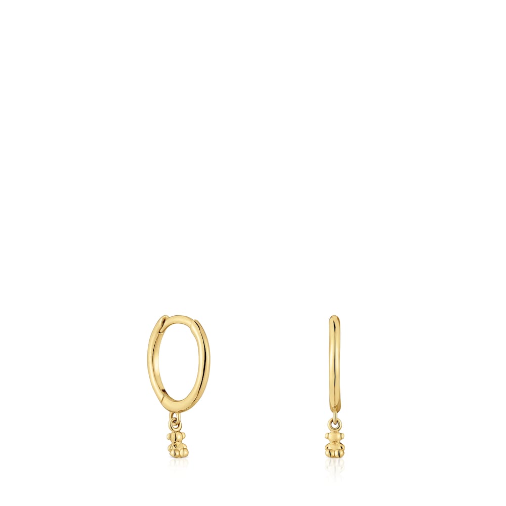 Gold and bear charm Hoop earrings Bold Bear |
