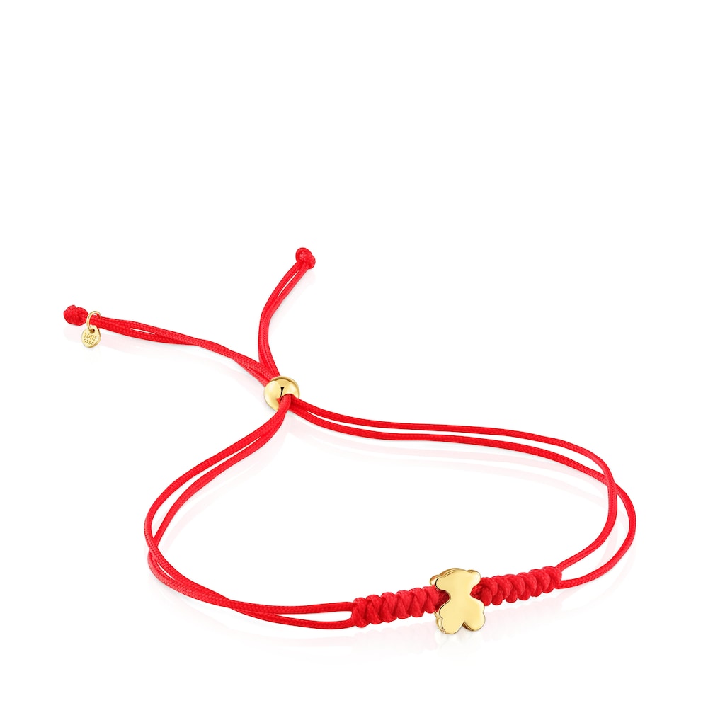 Gold and red nylon bear-motif Bracelet Sweet Dolls |