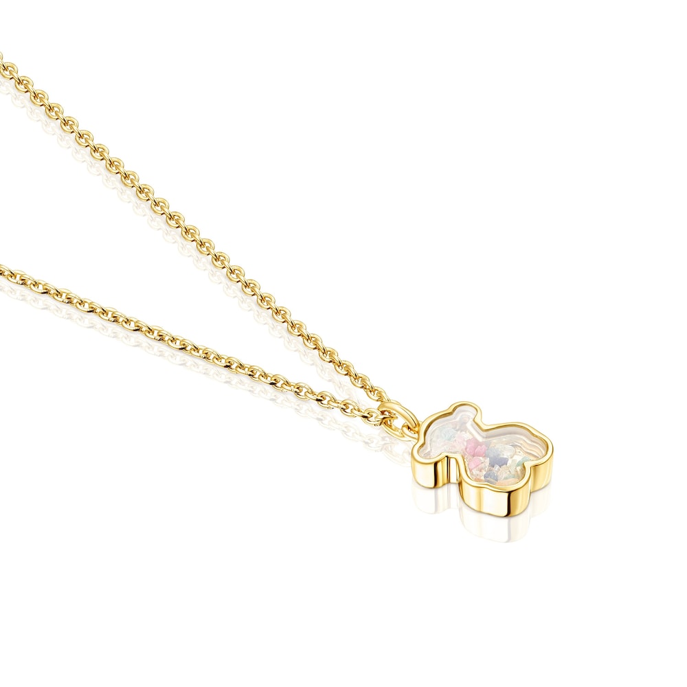 Silver vermeil Areia Necklace with multicolored gemstones |