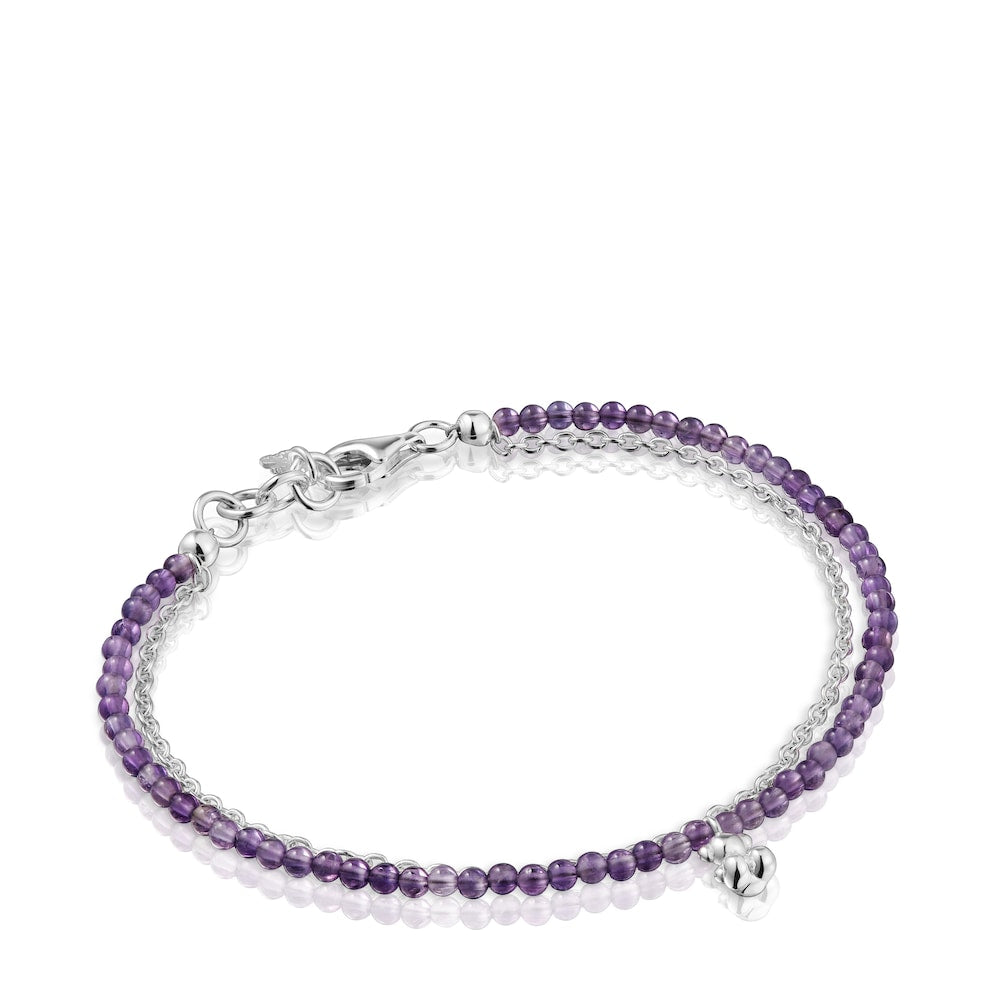 Silver and amethyst Bracelet Bold Bear