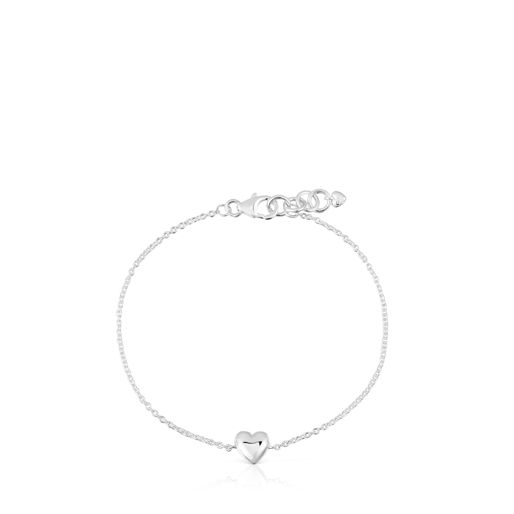 Silver heart motif Chain Bracelet Garden of Love |